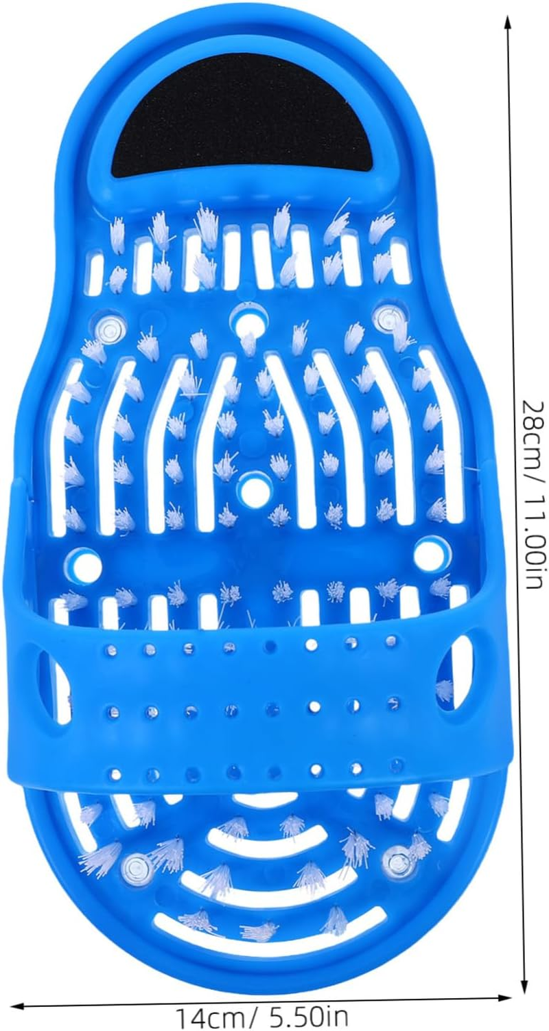 TOVINANNA Lazy Foot Scrubber with Dual Bristles Exfoliating Shower Foot Cleaner for Dead Skin Removal and Relaxing Massage the Bathroom image number 1