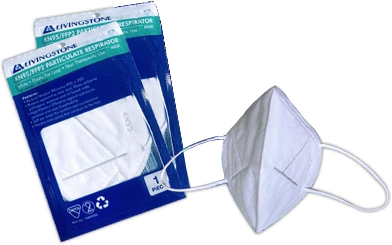 Livingstone KN95 FFP2 Respirator Ear Loop Vertical Duckbill Level 3 Face Mask (Pack of 10) image number 2