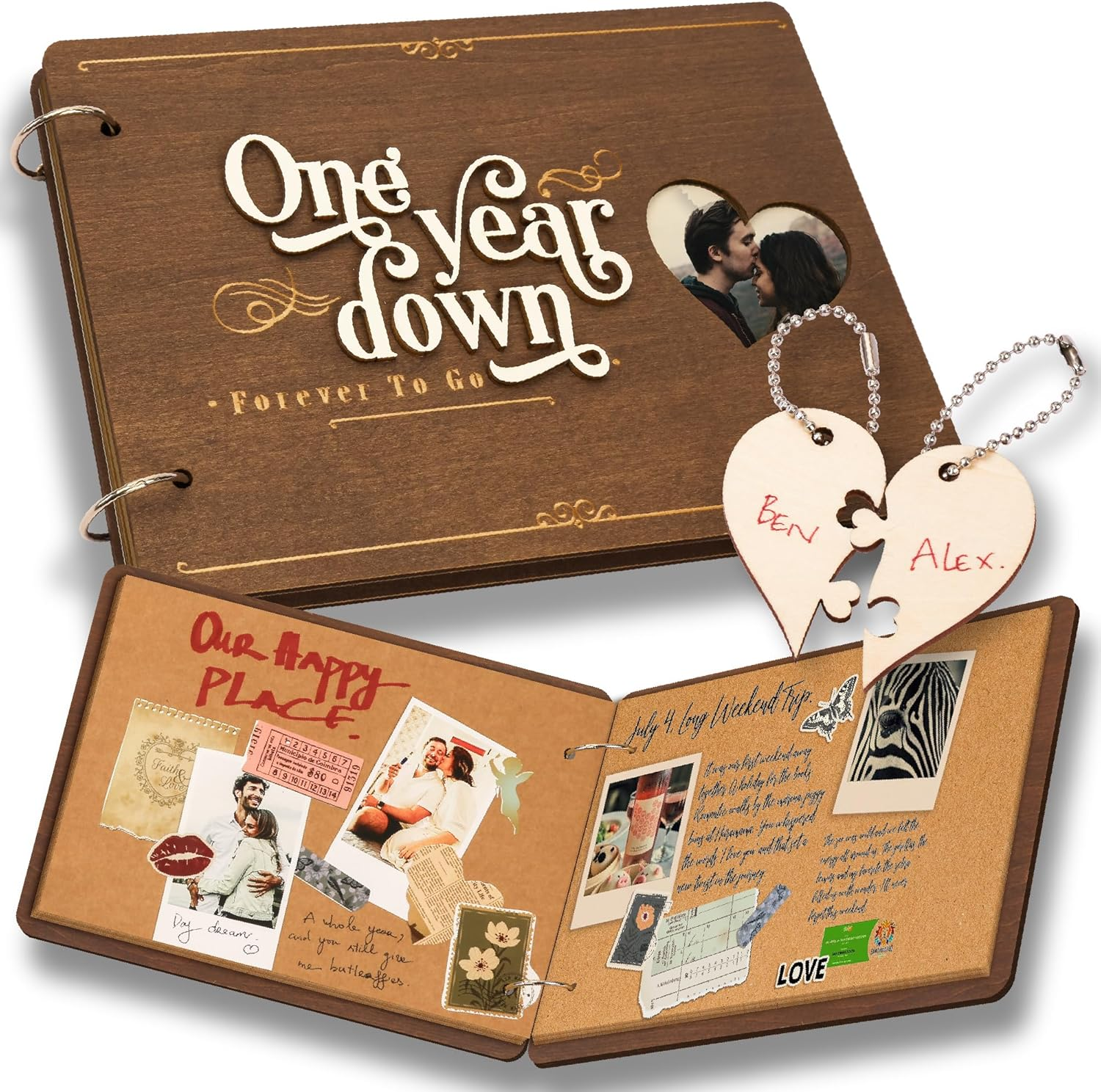 Stofinity 1 Year Anniversary Boyfriend Gifts - One Year Dating Gifts for Her Girlfriend, 1 Year Anniversary Scrapbook, 1St Wedding Gift image number 4