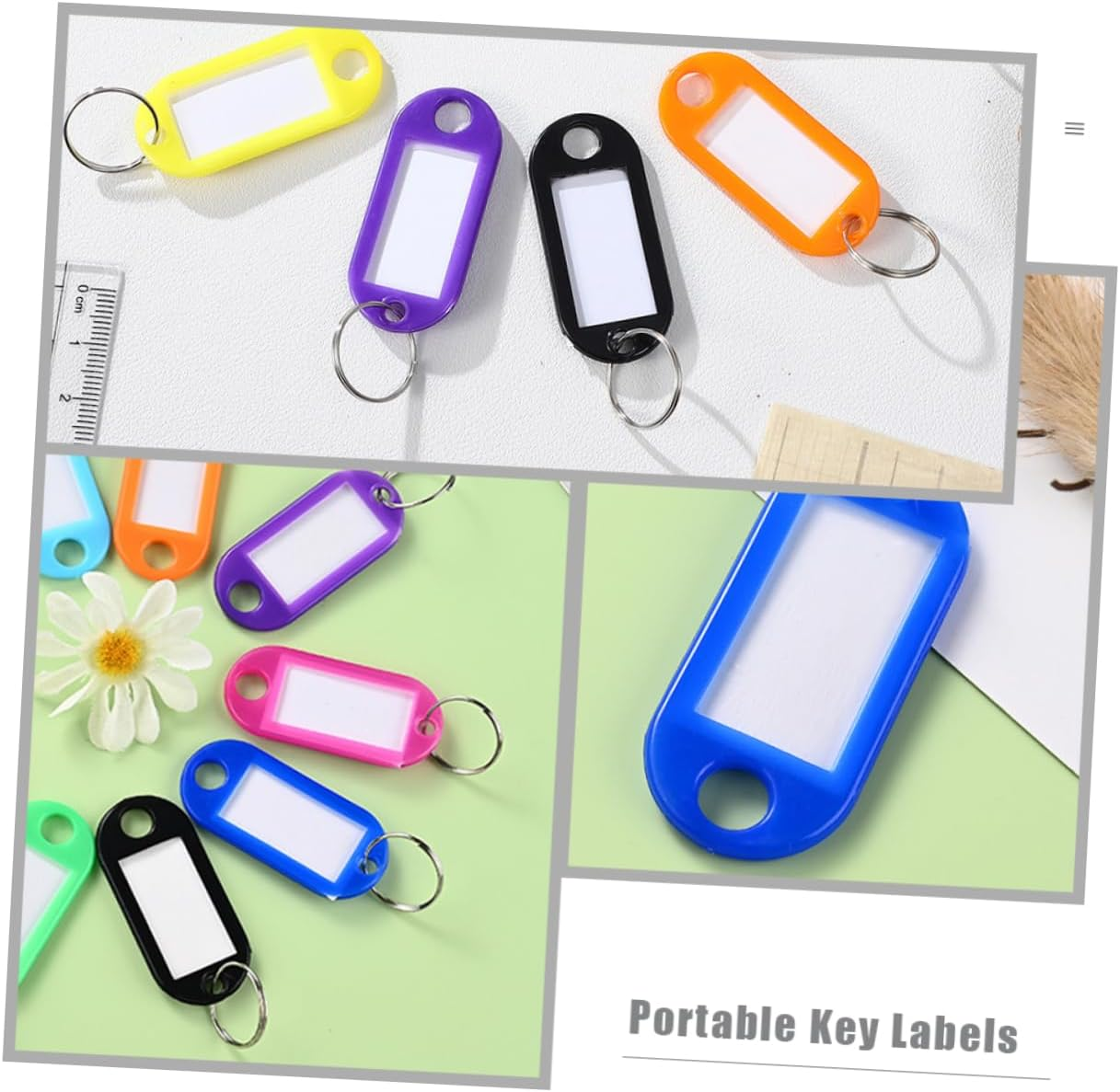 DEARMAMY Compact Label Tags Set 200Pcs Luggage Tags Keychain Suitcase Identifier Ideas for Travelers image number 4