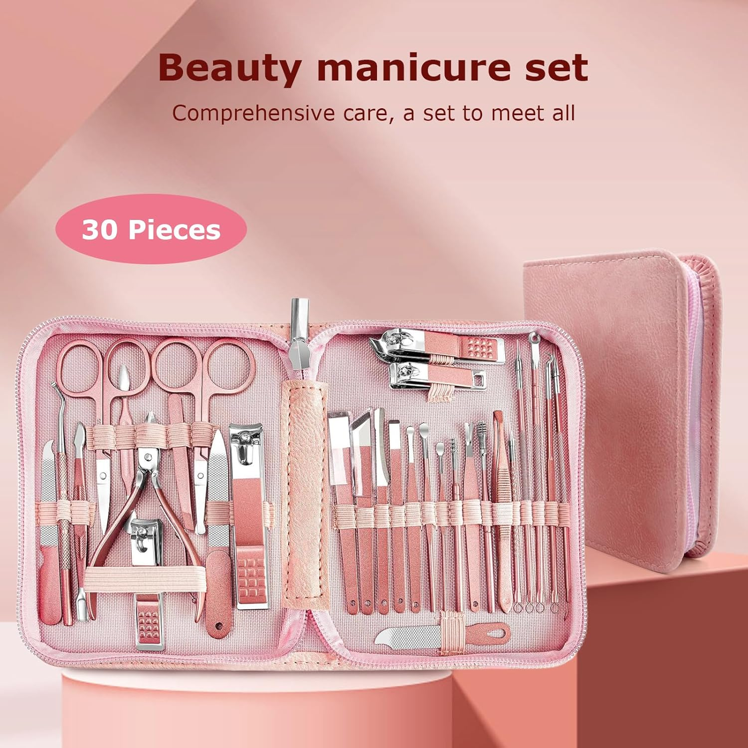Manicure Set 30 in 1 Nail Clippers Set, Nail Manicure Kit for Women, Toenail Clippers Pedicure Kit, Pedicure Tools, Suitable for Travel Manicure Tools, Toe Nail Care Kit, Manicure Set Women image number 1