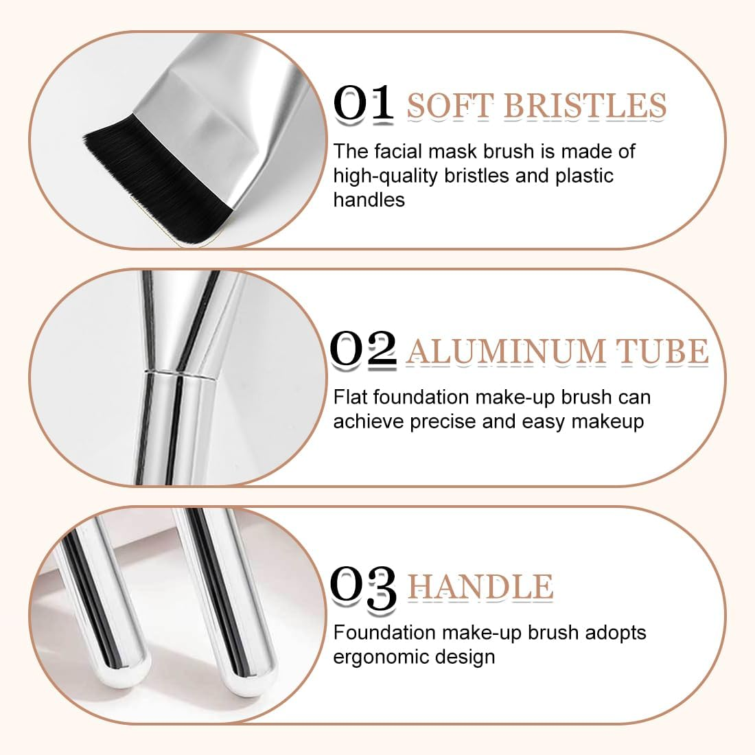 Pack of 3 Face Brush Fan Brush Face Mask Soft Makeup Mask Brushes for Face Masks, Eye Masks, Serum, Cleaning Mask or DIY Skin Care image number 5