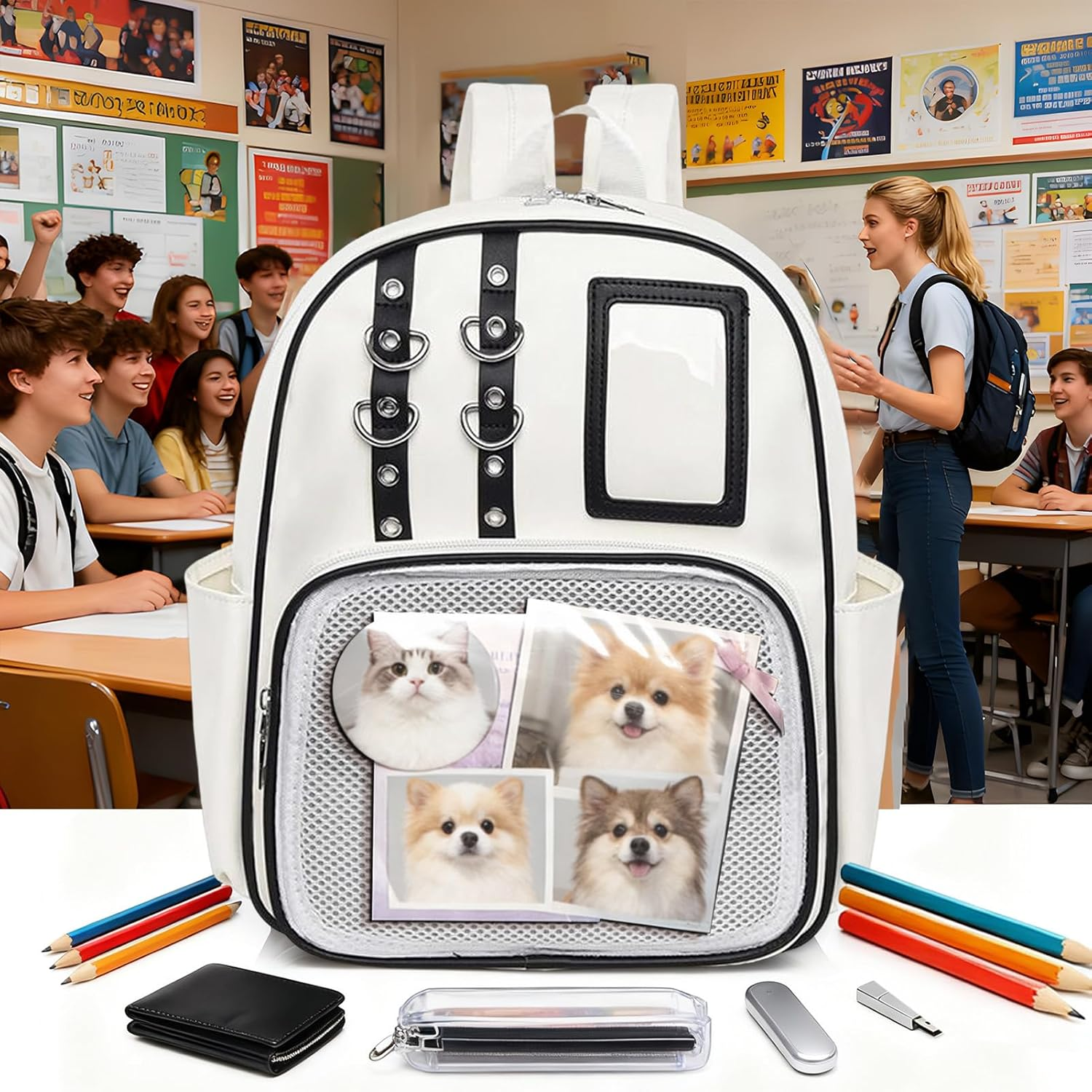 PU Storage Bag | Organizer Purse with Pin Board,Pin Display Bag | for Travel Luggage Hiking Comic Con Work Fitness Everyday Sports Outdoors