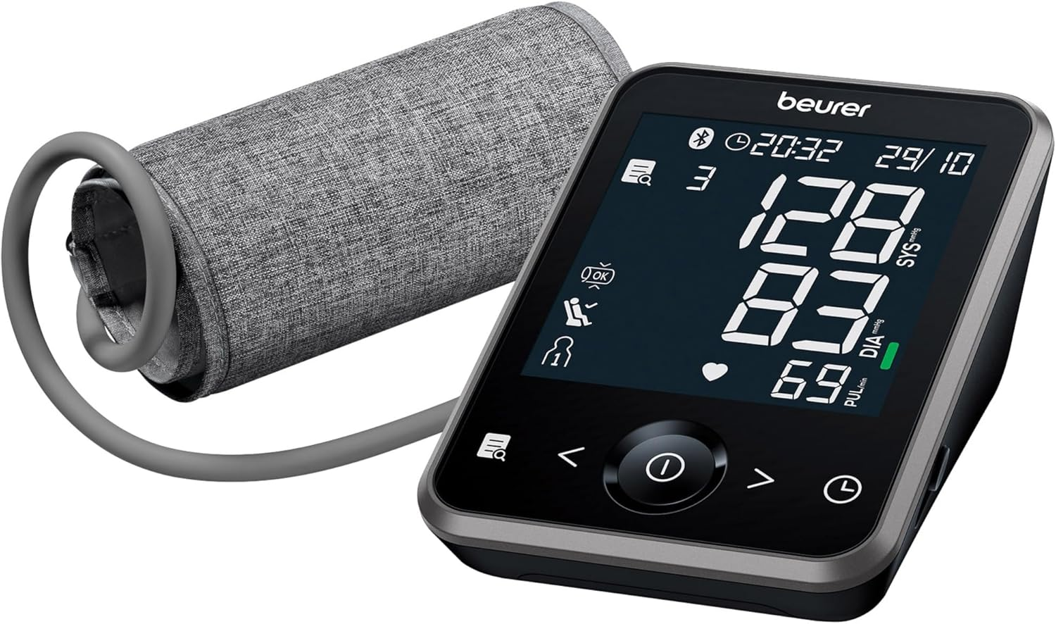 Beurer BM 64 Arm Blood Pressure Monitor, Atrial Fibrillation Detection (Afib), Beurer Healthmanager Pro App Connection, Patented Rest Indicator, 22-42Cm Bracelet image number 6