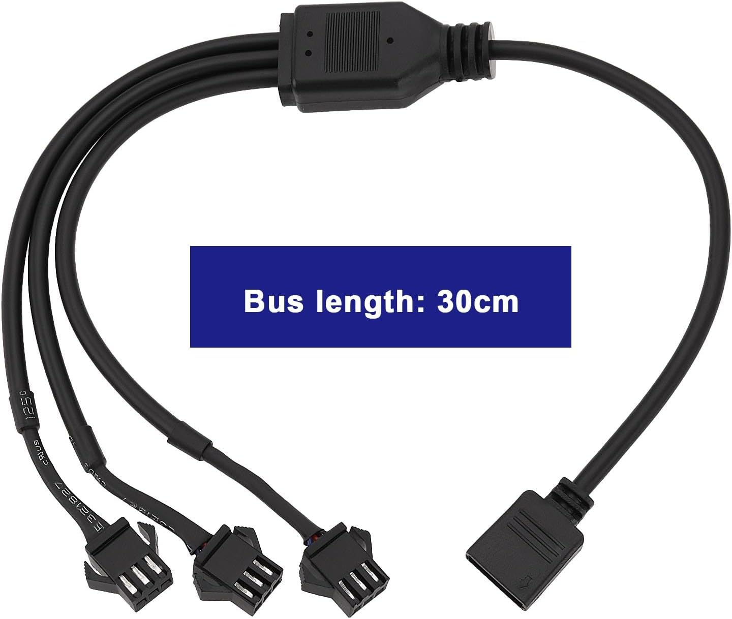 Ecsing 2Pcs 5V 3Pin ARGB Female to SM Female Adapter Cable 1 to 3 ARGB Split Cable 30CM for PC LED Strips 5 V ARGB Fan Computer Chassis image number 1