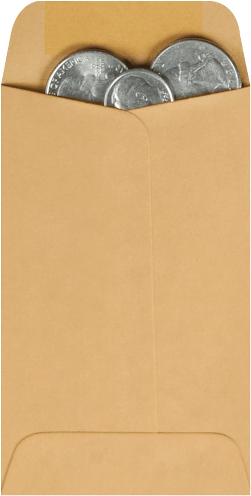 Quality Park #3 Coin and Small Parts Envelopes Gummed, Brown Kraft, 2.5X4.25, 500 per Box (50262) image number 4