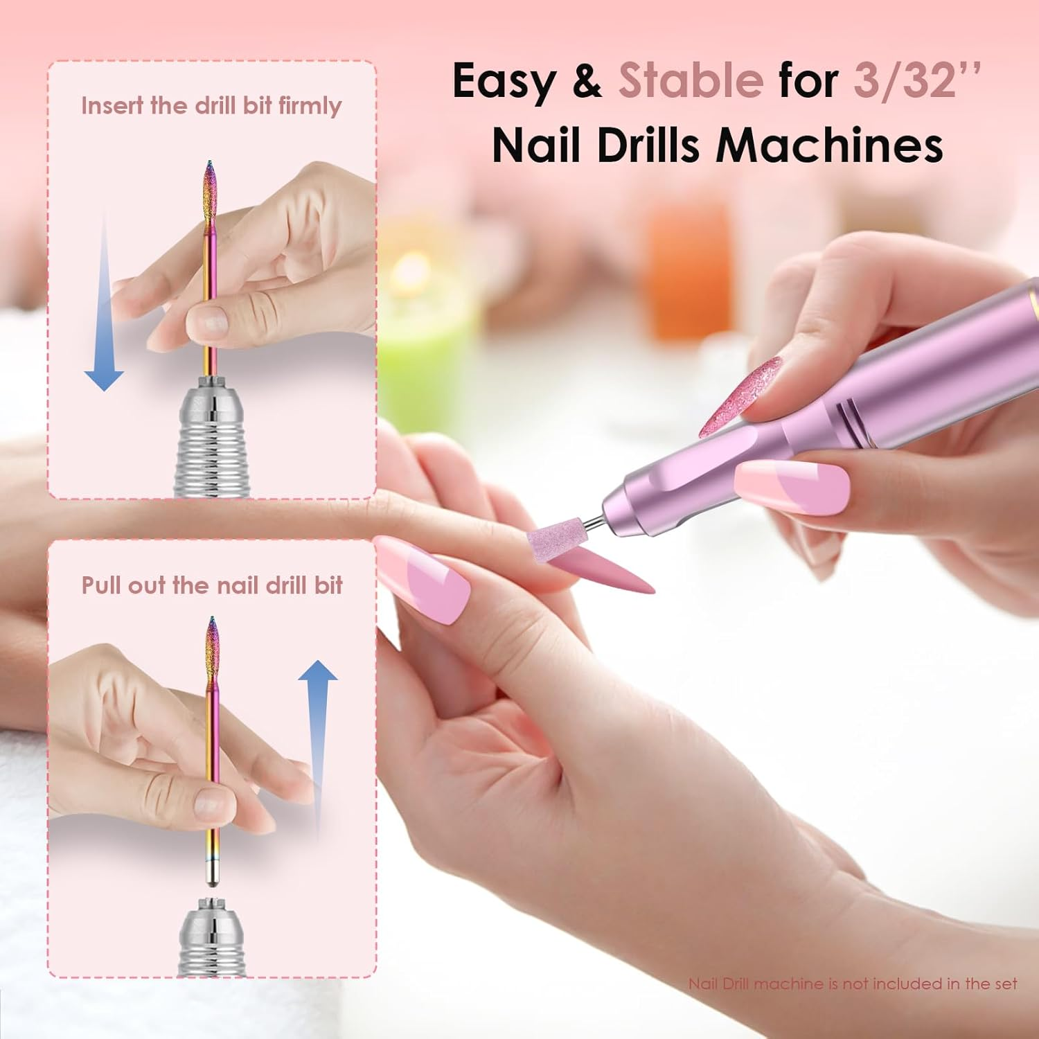 Rolokit 21Pcs Nail Drill Bits Set, 3/32 Inch Nail Bits for Nail Drill E-File, Professional Ceramic Carbide Diamond Drill Bit Set Nails for Acrylic Gel Nails, Home Salon image number 5