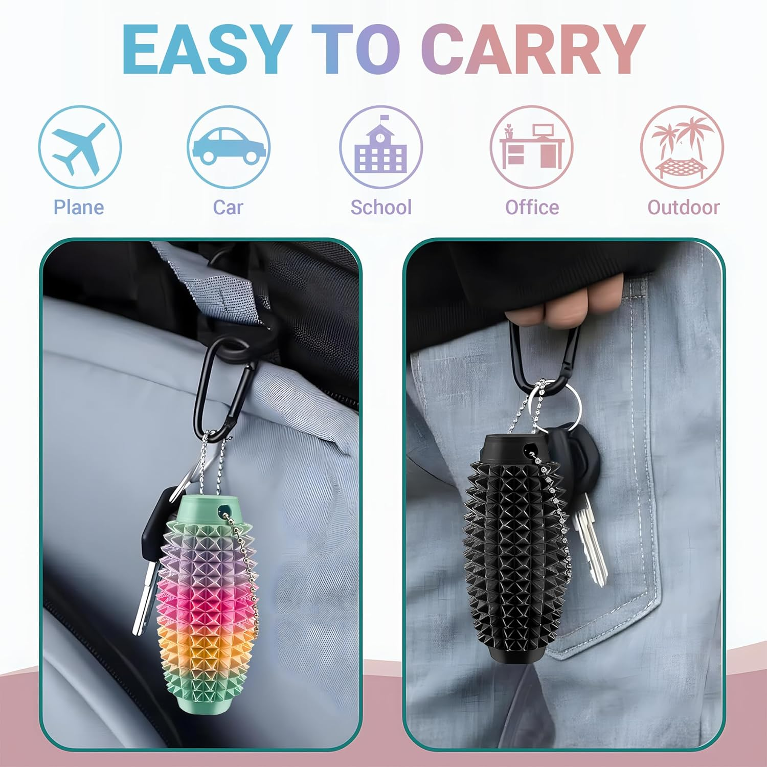 2Pcs Little Ouchies Pain Stim Fidget Toys &ndash; 3D Printed Spiky Sensory Keychain for Anxiety & Stress Relief, Pocket-Sized Handheld Fidget for Adults & Teens, Novelty Gift Toy for Friends & Family image number 4