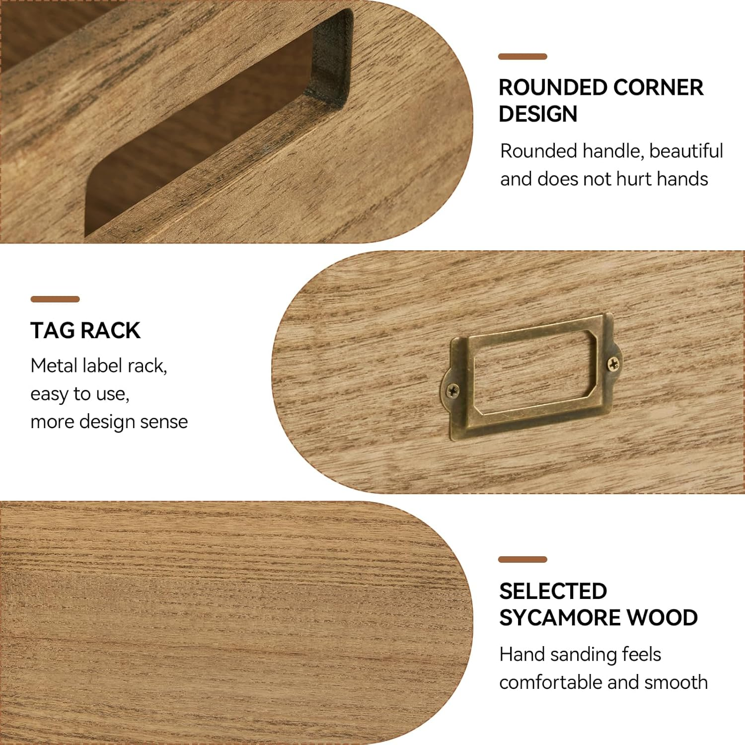 KIRIGEN Vinyl Record Storage Organizer Crate Wooden Storage Organizer Box Hold up to 80 Record and LP Dark Brown CDH-DBR - Dark Brown image number 4