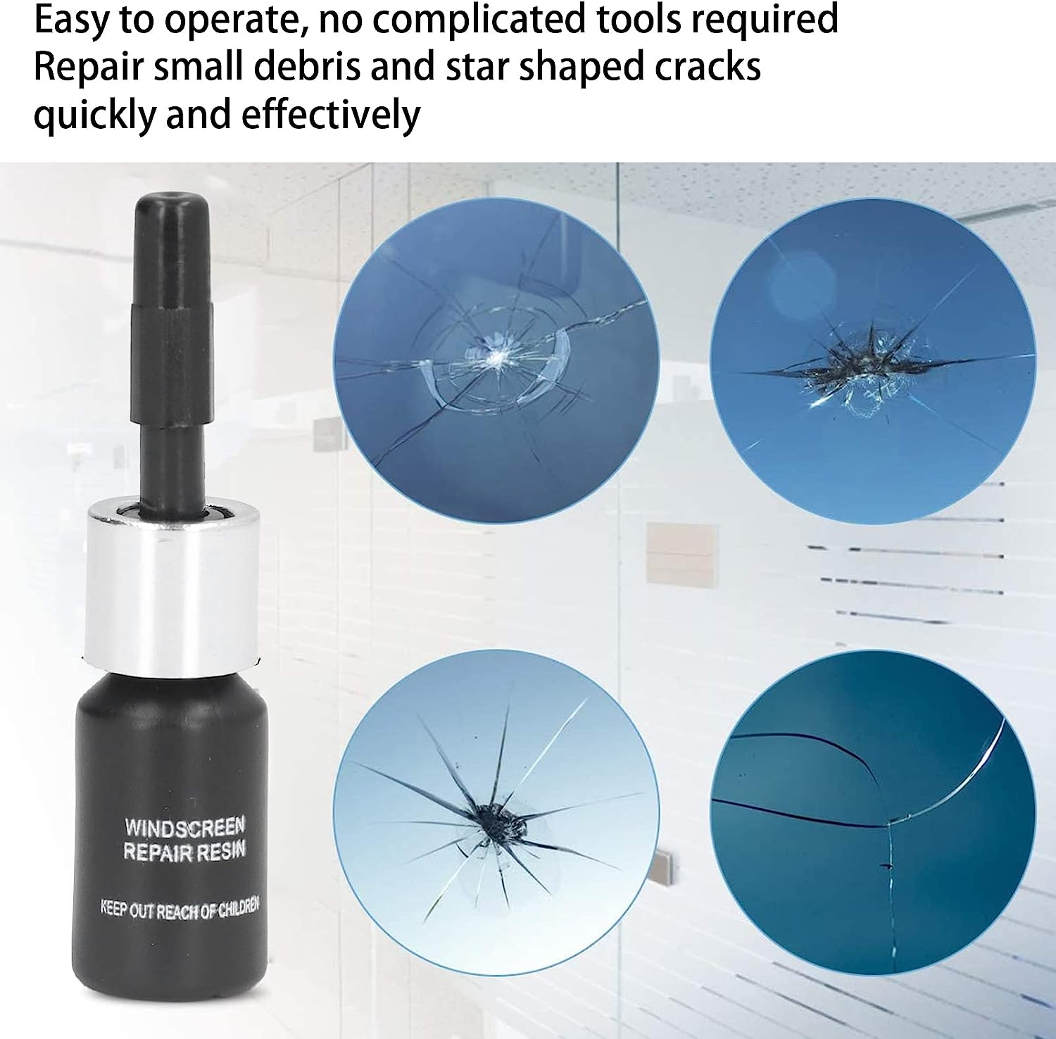 Glass Repair Liquid, Resin Crack Repair Fluid Good Effect 2PCS with Blade for Car image number 3