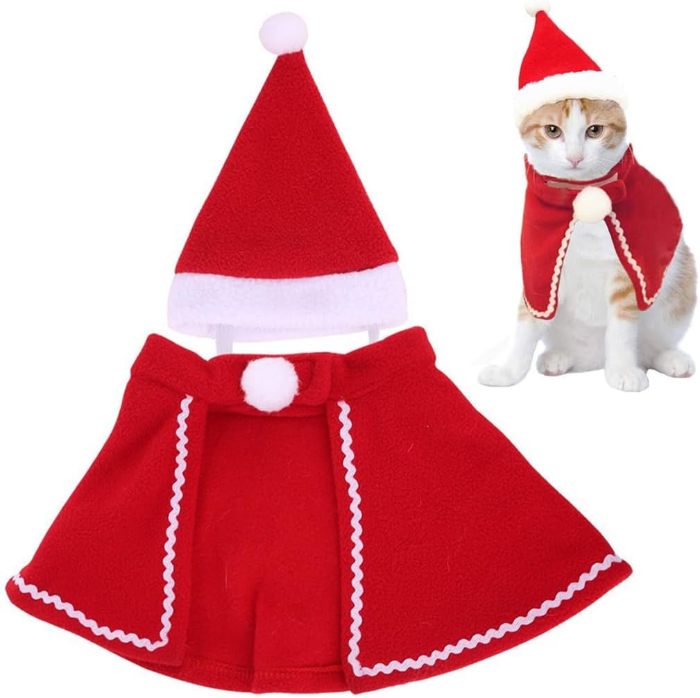 GXGM Clothes for Pets, Santa Claus, Pet Christmas Costume, Cat Dog Christmas Costume, Christmas Pet Clothing, for New Year Christmas Party, Cute Cats and Dogs Costume (B) image number 4