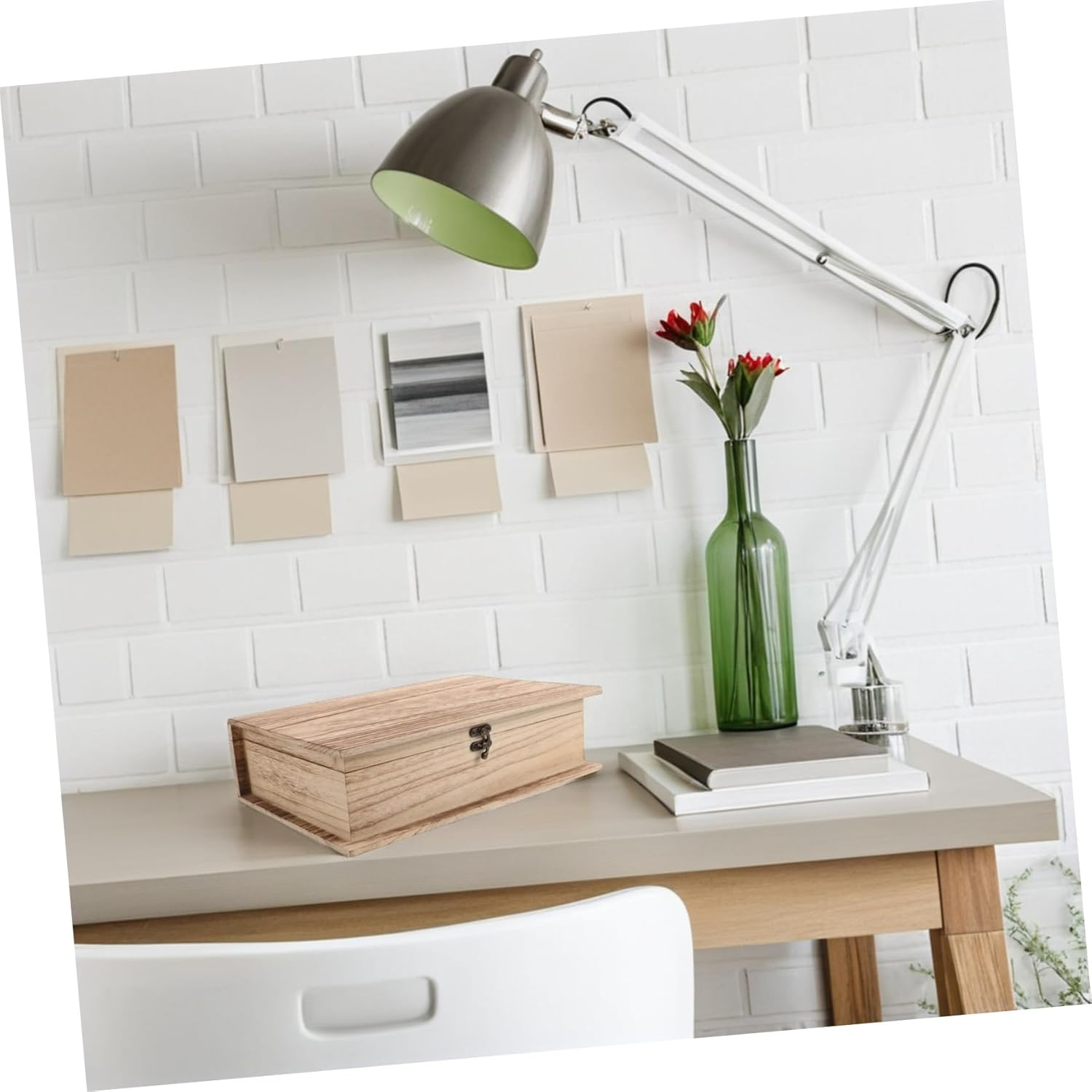 2Pcs Wooden Bible Storage Box Lockable Treasure Box Decorative Book Shape Organizer image number 6