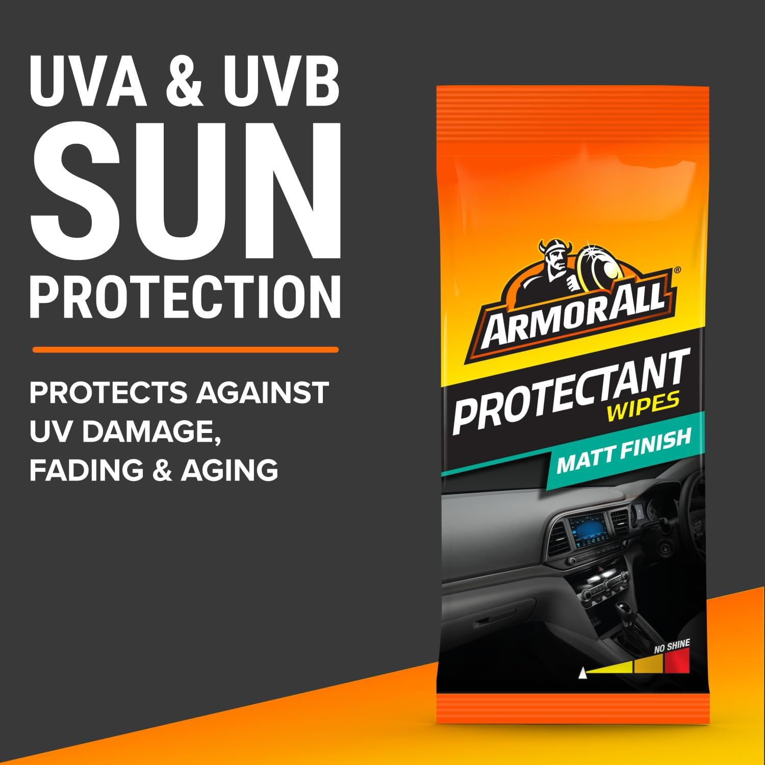 Armor All, 20 Matt Protectant Wipes, Citrus Scent, Suitable for Plastic and Vinyl, Restores Your Surfaces Appearance and Keeps Them Protected, Ideal for Car Detailing, Made in the UK image number 2