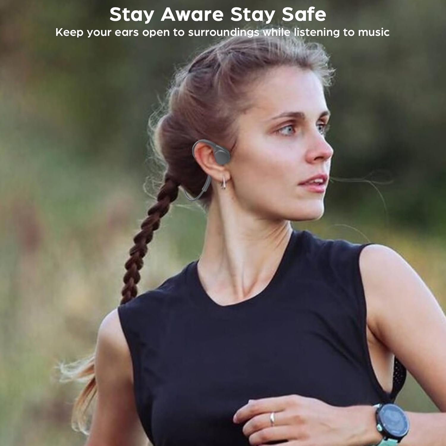 Open Ear Sport Headphones,Wired Neckband Running Headphones with Mic 3.5Mm/Type C Connector In-Line Control Stereo Headset for Office Cycling Jogging Gym Workout (3.5Mm) image number 2