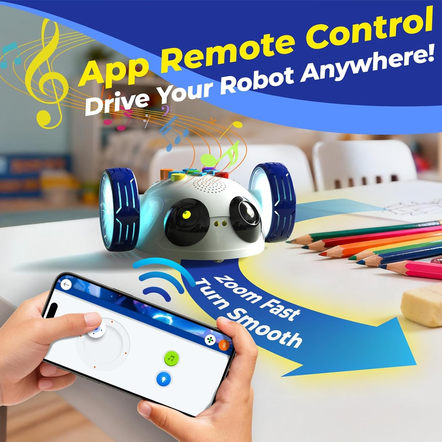 Robot Wheels - Coding Robot for Kids Ages 5-7, STEM Toys for Kids, Robotics Kit with Screen-Free Coding Cards & App, Educational Boys and Girls Ages 5+ image number 2