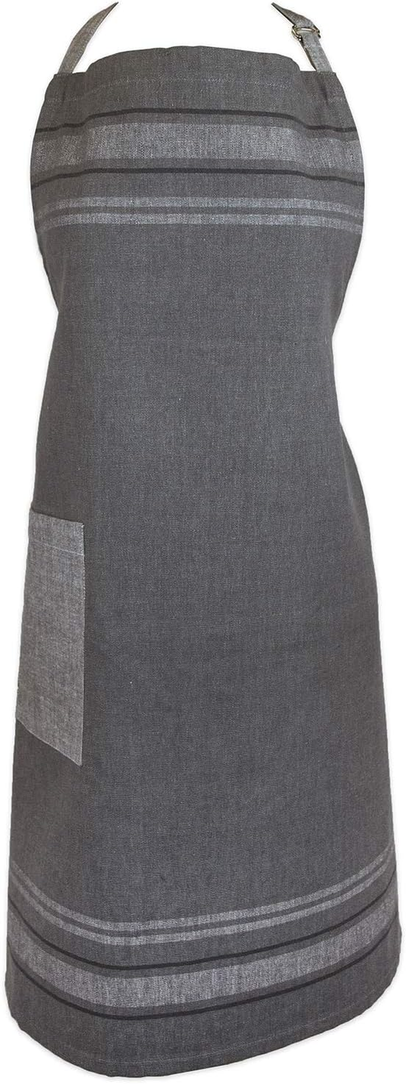 DII Cotton French Stripe Kitchen Chef Apron with Pocket and Extra-Long Ties, 33 X 28 French Country Farmhouse Men & Women Apron for Cooking, Baking, Bbq-Nautical Blue