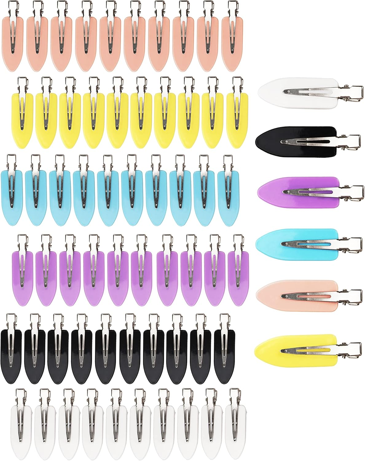 No Crease Hair Clips, 60 Pcs 2.3In Duck Billed Clips for Hair Sectioning and Styling (6 Colors) image number 6