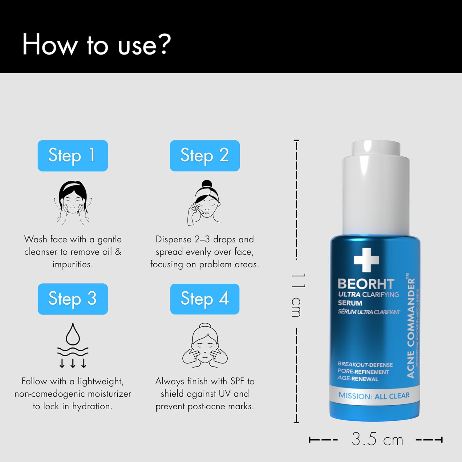 Ultra Clarifying Age-Renewing Serum &ndash; Helps Reduce the Appearance of Blemishes & Marks &ndash; Face Serum for Blemish-Prone Skin &ndash; Smoothing & Anti-Aging Serum &ndash; 1 Fl Oz image number 6