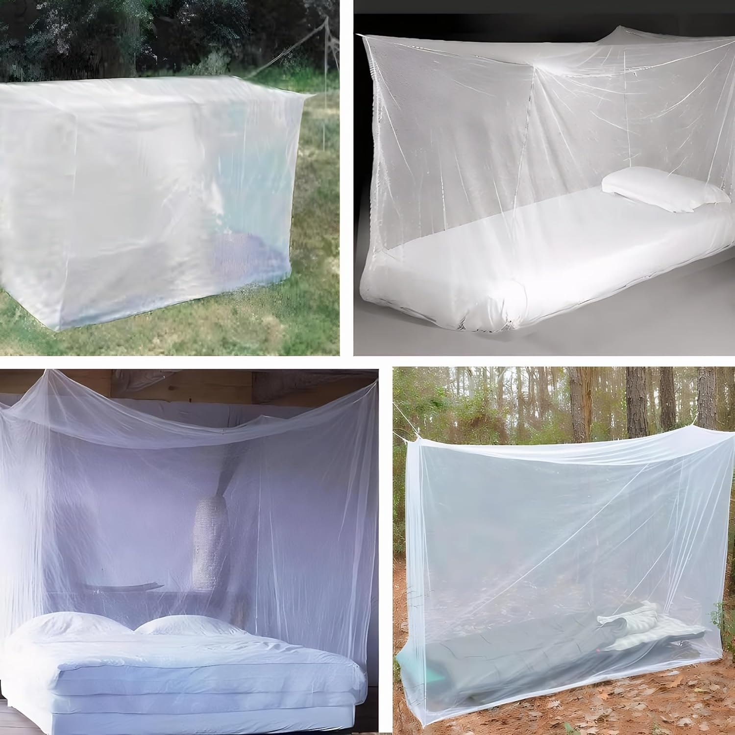 Camp Mosquito Net with Storage Bag, 200 * 200 * 180Cm Ultra Large Mosquito Net Camping Tent for Camping, Finest Holes Mesh 20, Square Netting Curtain for Bunk Bed, Camping, Bedding, Patio image number 4