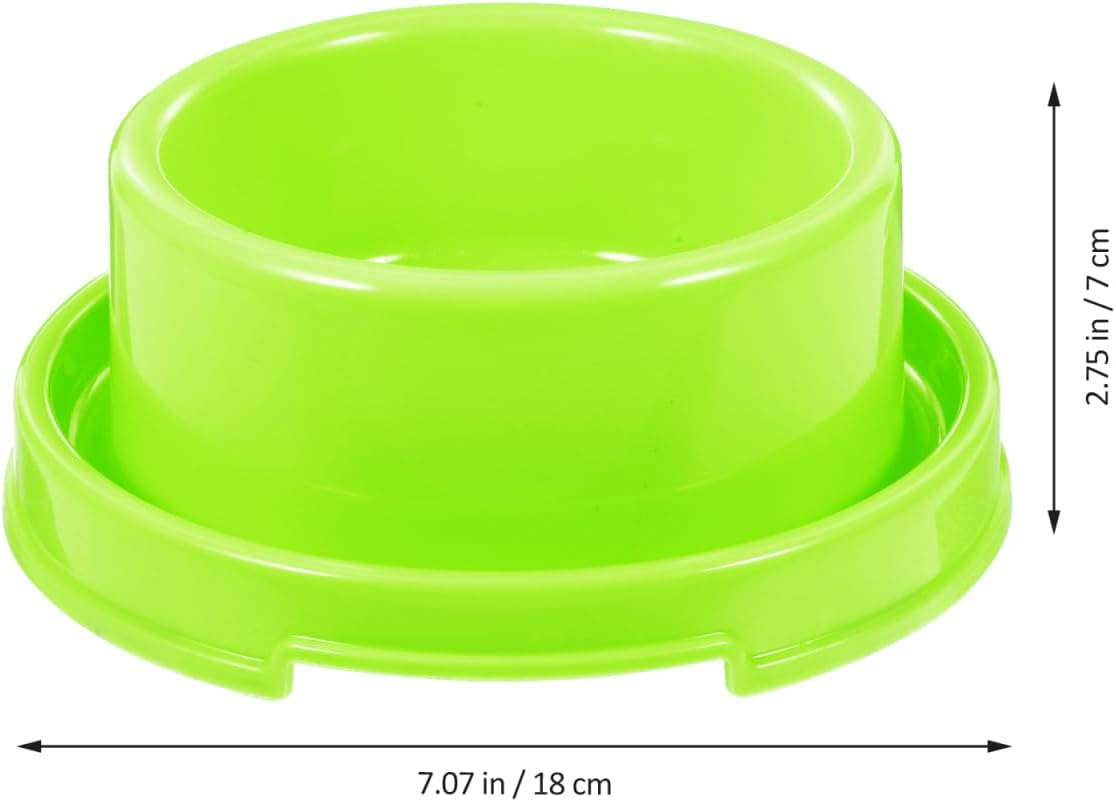 Ipetboom Ants Away Dog Bowl, Plastic Cat Puppy Food Bowls round Pet Food Dish, Ant Proof No Spill Water Feeding Eating Dishs for Small Animals, Green - Yellow image number 2