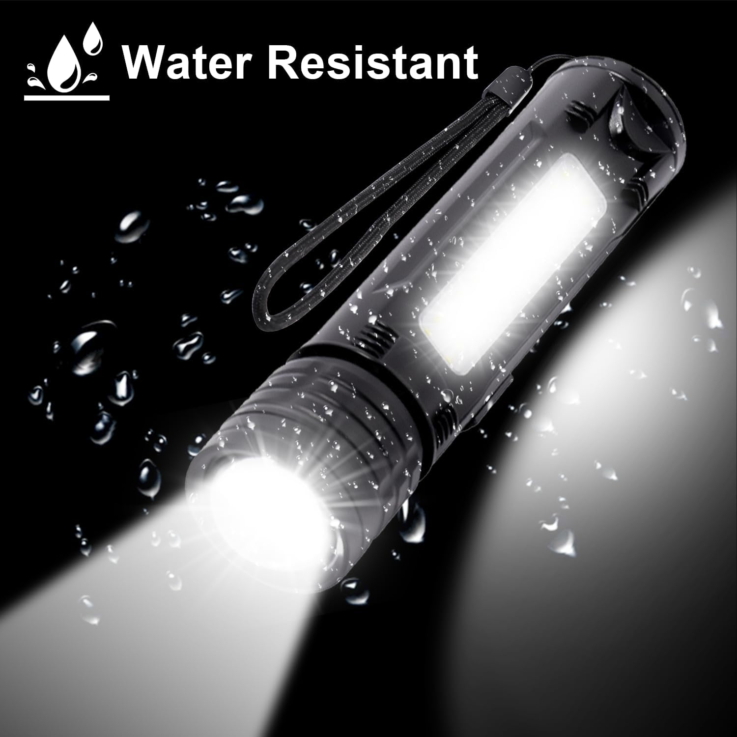 Flashlight Rechargeable High Lumen, 5 Modes LED Torch Light 500000 Super Bright, Zoomable, Water-Resistant, Tactical Flashlights for Camping, Hiking, Emergencies, Dog Walking Outdoor Indoor