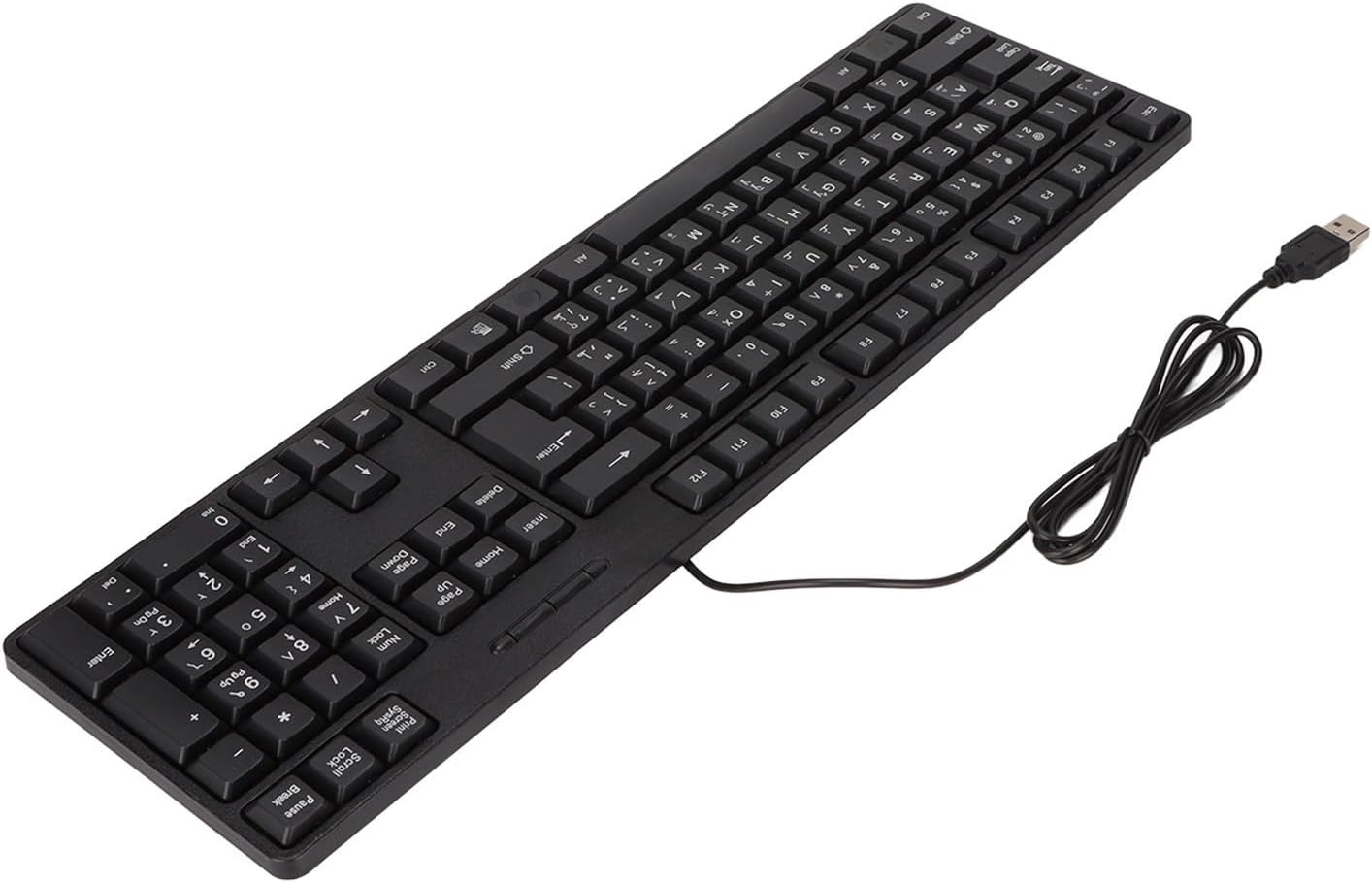 Arabic Wired Keyboard,104 Keys USB 1.5M Wired Keyboard,Mc-689 Ergonomic Typewriter,Universal Office/Home/Gaming Keyboard,For Desktop Computer Laptop image number 6