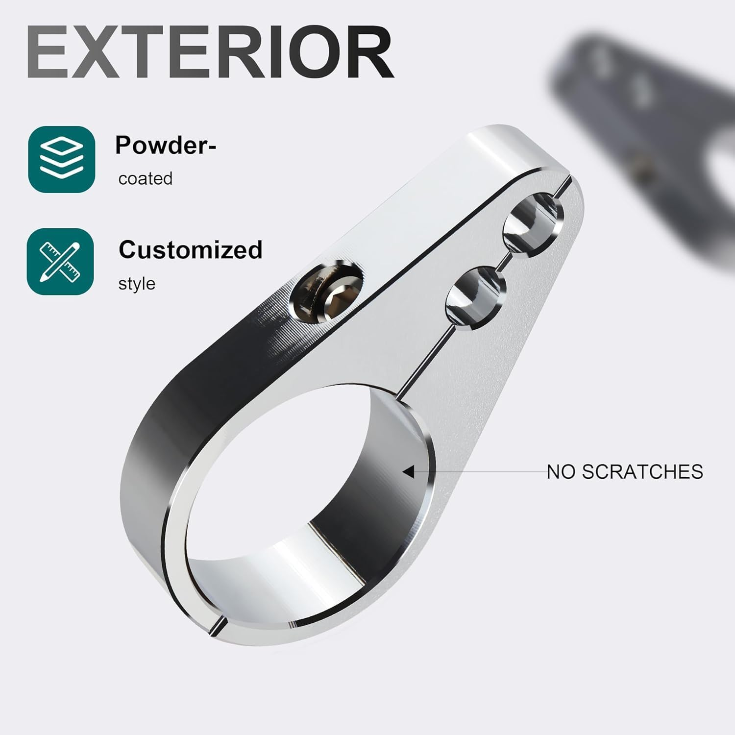 Mokitdora 1.5" Motorcycle Handlebar Clips or Frame Dual Hole Throttle Clutch Cable Brake Line Mount Clamp Universal for Harley 2 Pieces, Chrome image number 5