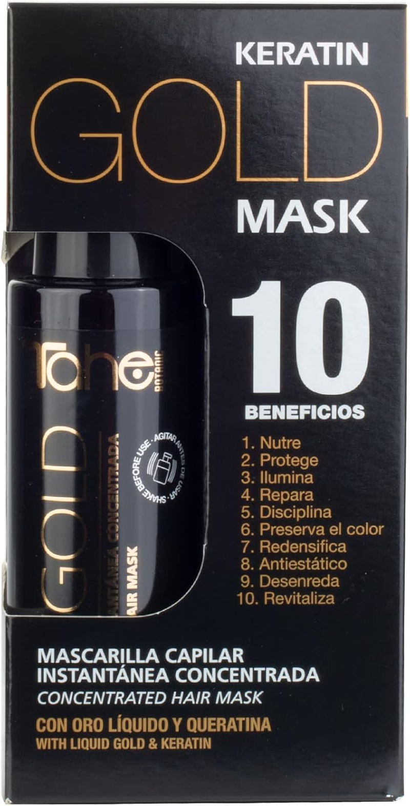 Tahe Keratin Gold Mask Concentrated Instant Hair Mask with Liquid Gold and Keratin, 125 Ml image number 5