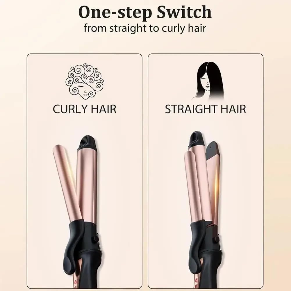 Hair Straightener 2-In-1 Curling Iron,Fotrsdku Ionic Brush Hot Comb Curling Iron with Smooth Gloss Coating,Flat Iron Hair Straightener for Silky Smooth Hair,For Curl/Wave/Straighten Hai image number 6