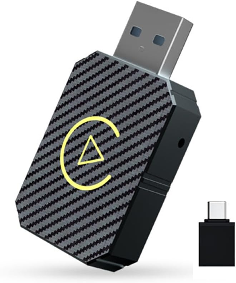 Wireless Carplay Adapter, Wireless Carplay Dongle, Plug and Play Adapter, Compatible with Cars from 2016 & Iphone Ios 12+（Black）