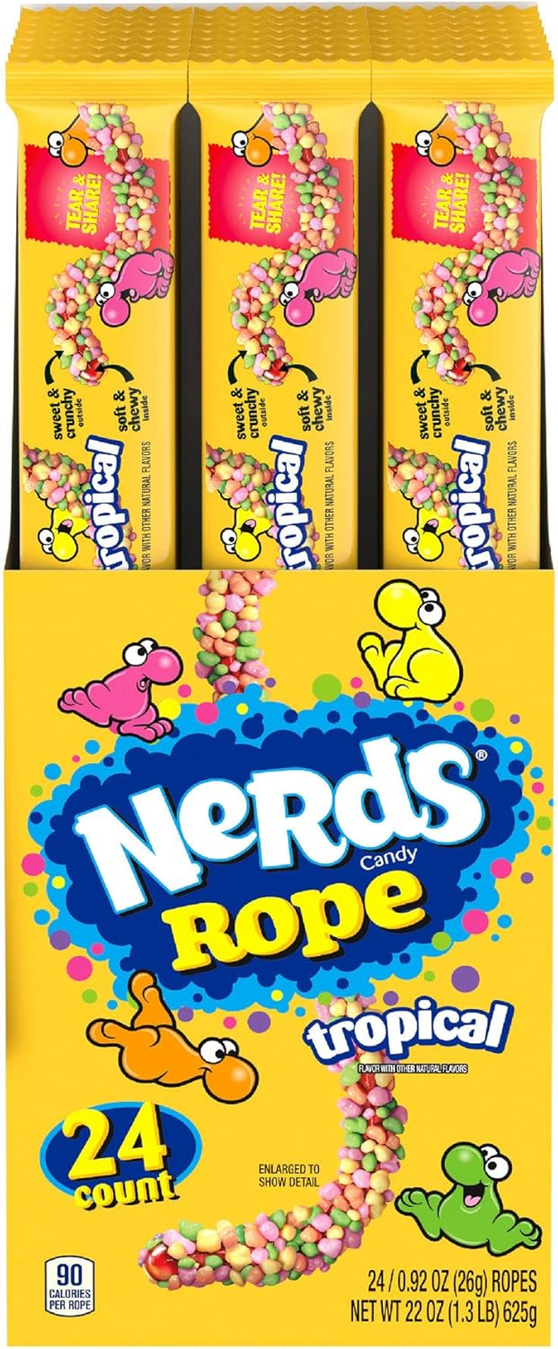 Nerds Rope Tropical Soft & Chewy Candy 26G X 24 Pack image number 1