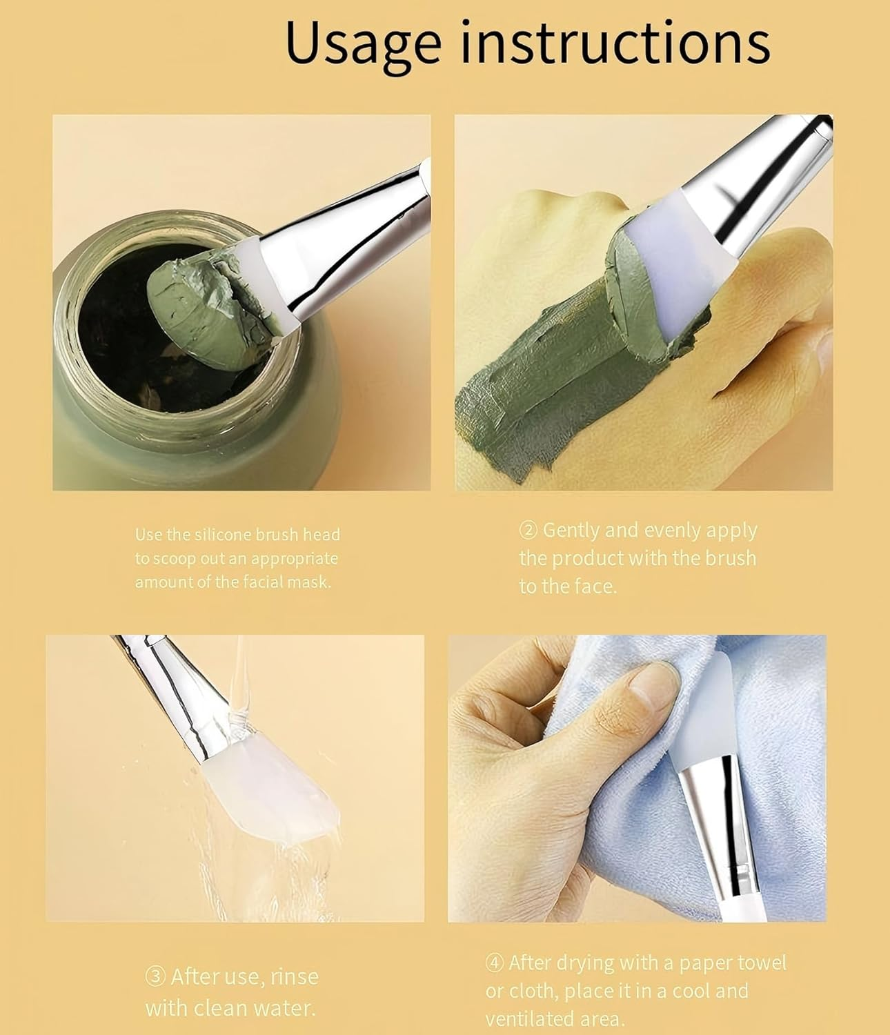 HIGHROCK 3PCS Silicone Face Mask Brushes,Hairless Moisturizers Applicator Tools,Mask Soft Facial Mud Mask Applicator Brush for Facials Body Lotion Applicator Tools image number 6