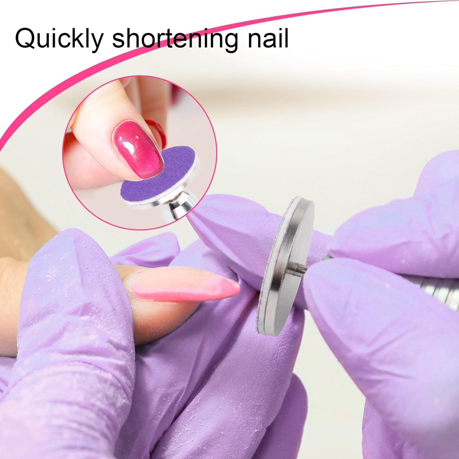 Sanding Paper Discs with Metal Nail Drill Bit Foot Sandpaper Discs 25Mm Foot File Sandpaper Discs #80#150#240 Grits for Manicure Pedicure image number 4