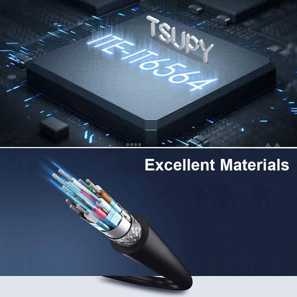 USB Hub 3.0, TSUPY 5 in 1 Multiport Adapter USB 3.0 Hub with SD Micro SD Card Reader, 3 USB 3.0 Ports Compatible for Laptop, Macbook, PC, Printer,Surface Pro, USB Flash Drives image number 2