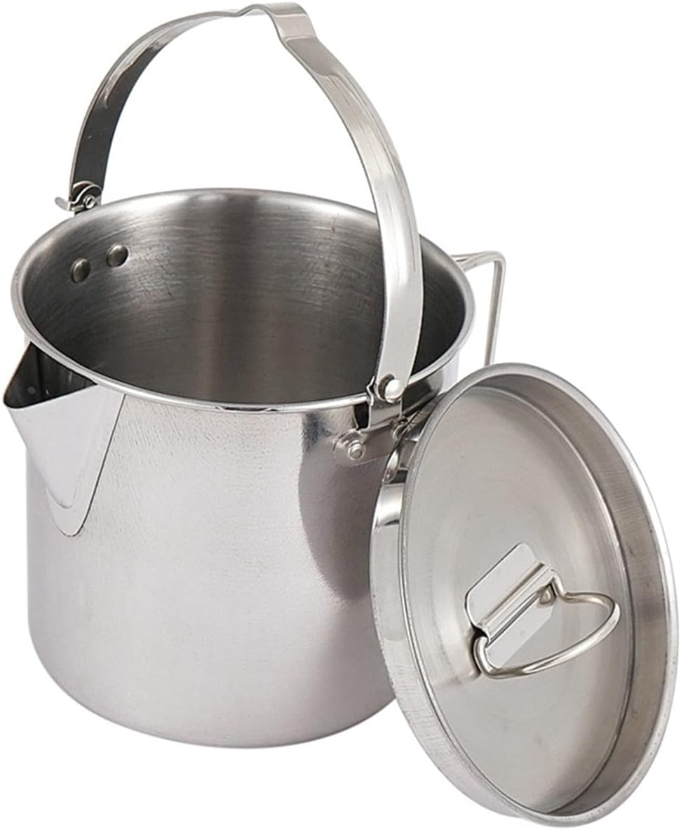 ZNZNANG Outdoor Camping Kettle，1.2L Outdoor Camping Kettle，Portable Hanging Pot Cookware Coffee Pot Picnic Pot image number 3