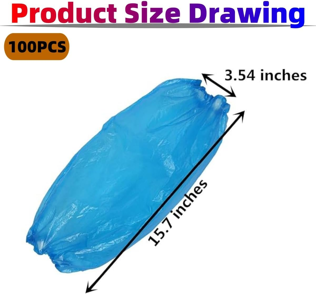 KLHCDUO 100PCS Oversleeves Protector Oversleeves with Elastic on Cuff,Arm Sleeves Covers Waterproof Durable Pe(Blue) image number 6