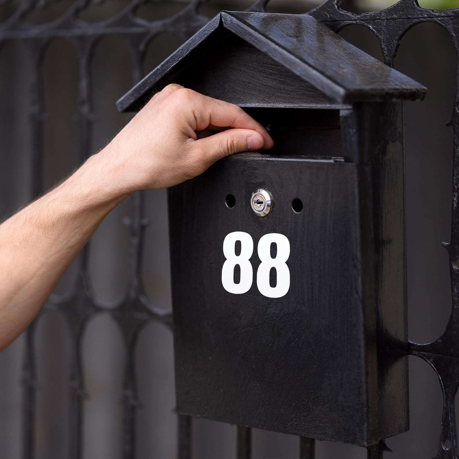 50 PCS White Door Numbers Stick On, 4 Inch Bin Numbers Stickers Self Adhesive, 0-9 Vinyl Number for Mailbox Door Garbage Bins Address Car image number 2