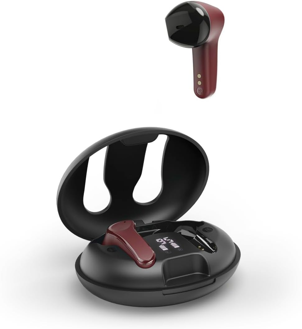 Hama Bluetooth Headphones (Headphones Wireless with ENC Active Noise Cancelling, Wireless Headphones with Wireless Charging Fast Charging, 16 Hours Playtime with Charging Case, BT 5.3, Stereo