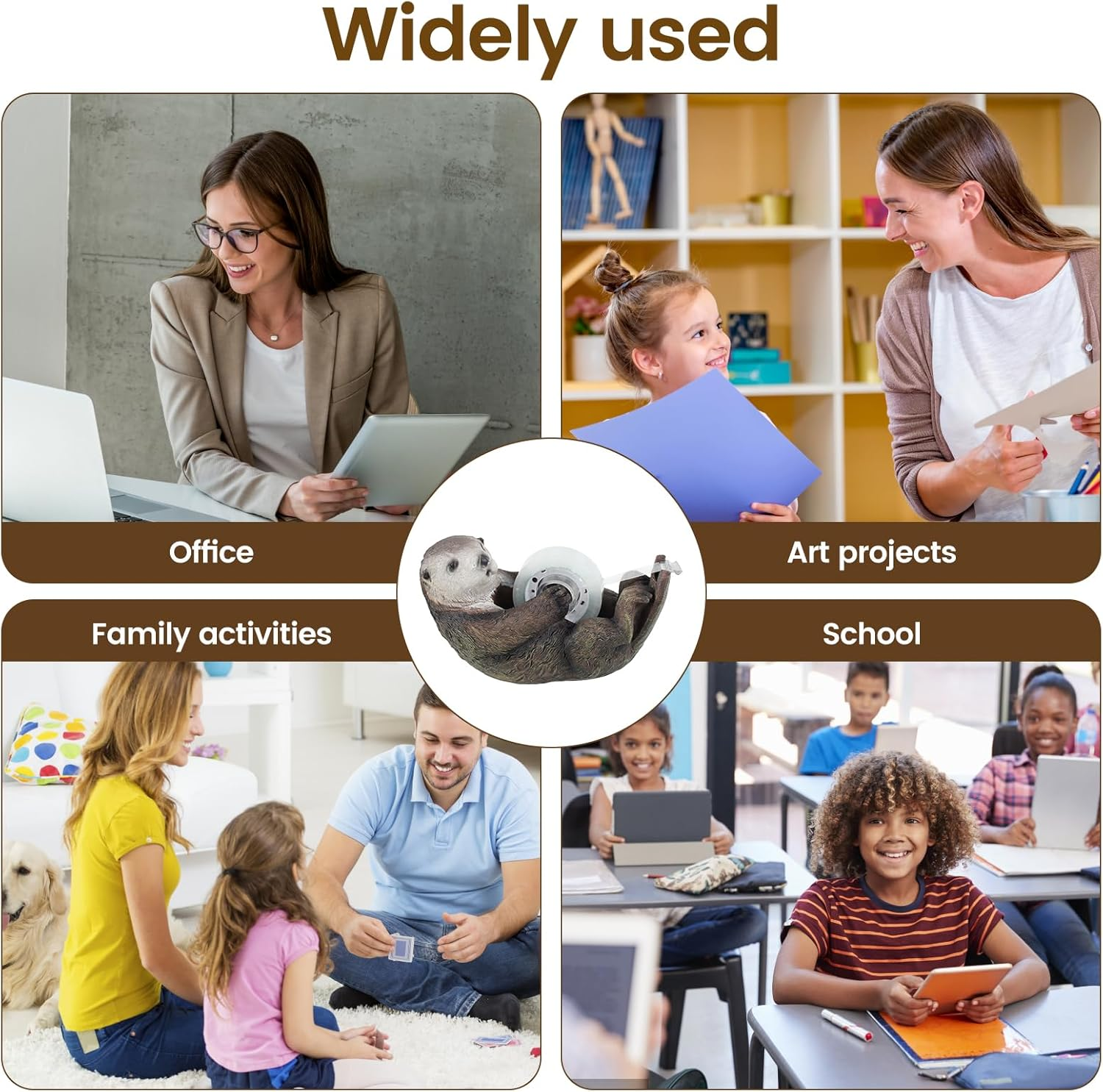 HSHGZSR Tape Dispenser Cute Animal Decor Figurine Resin Tape Holder Roll Holder Resin Stationery Desk Organizer Tape Cutting Tools Fun Small Tape Dispenser for Home School Office image number 3