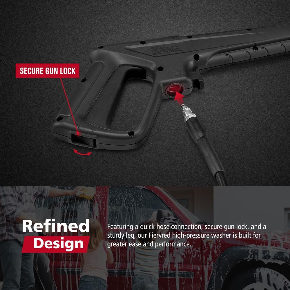 Fieryred High Pressure Washer 4200PSI, 2700W with Turbo/Spray Nozzle, Lance, Detergent Bottle, Brush, Rotary Surface Cleaner, 5M Hose, Electric Pressure Cleaner for Cleaning Patios, Cars, Homes image number 6