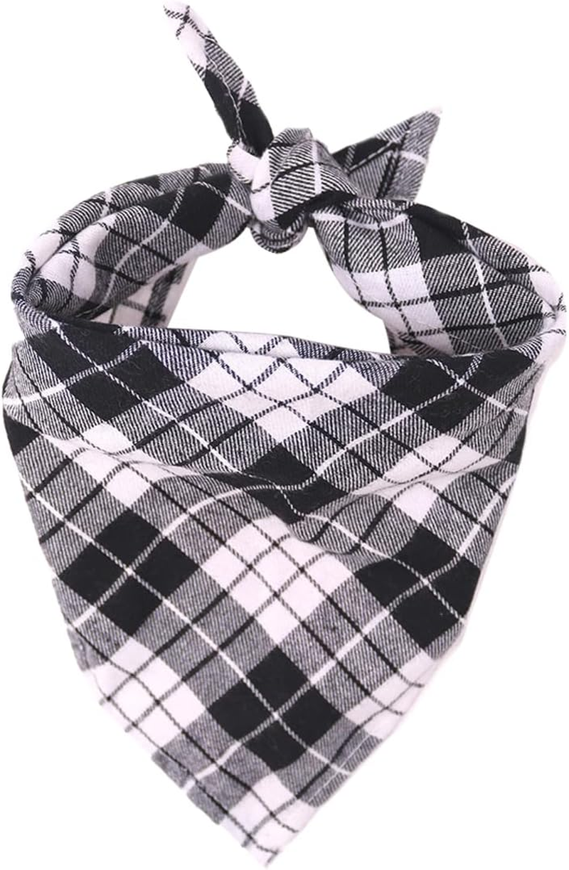 Dog Neckerchief, Cotton Plaid Pet Bandana, Washable Pet Bandana, Triangle Bib, Puppy Neckerchief, Dog Triangular Scarf, Adjustable, for Small, Medium, Large Dogs, Cats Pets image number 3