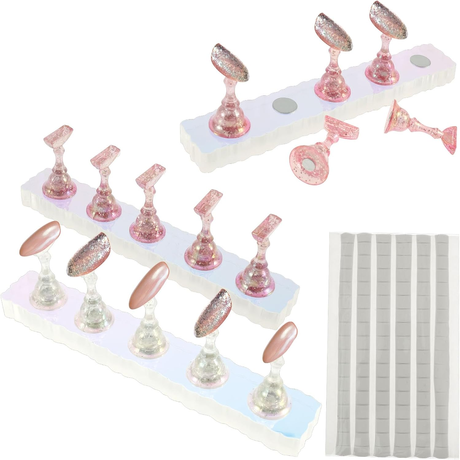ZFLYCANP 3 Pcs Nail Stand, Nail Stand for Press on Painting Displaying, Nail Tip Holder for Home and Salon image number 2