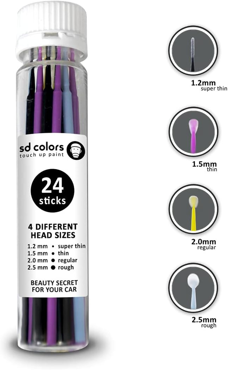 SD COLORS Sticks SWABS 24 Pieces Automotive PAINTWORK CAR Detailing Repair for Scratches Stone Chips Touch up Micro Brush 1.2Mm 1.5Mm 2.0Mm 2.5Mm image number 4