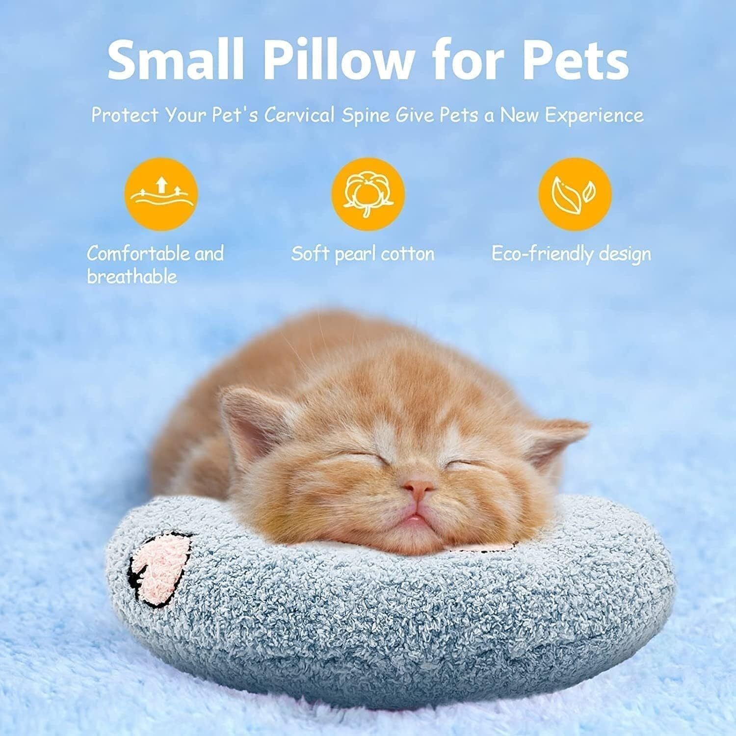 Calming Pillow for Pet, Pet U Shape Calming Pillow Pet Neck Pillow Dog Calming Pillow for Small Dogs Cats, Ultra Soft Fluffy Pet Calming Toy for Joint Relief Sleeping Improve Machine Washable (Size : image number 3