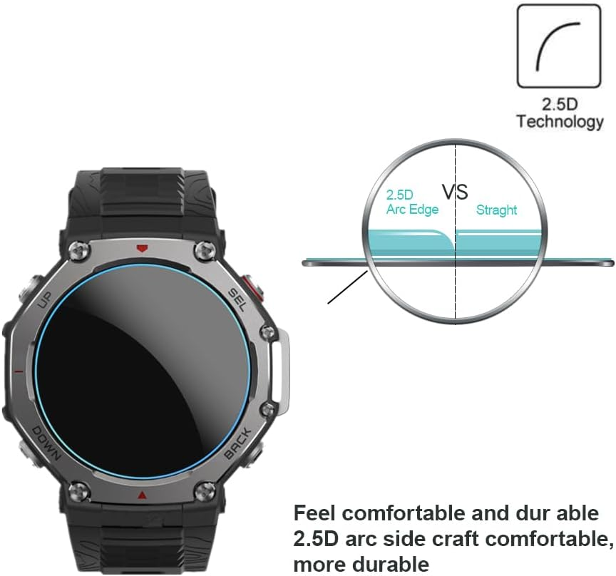 Screen Protector Compatible for Amazfit T-Rex 3 / T-Rex 3 Pro 48Mm, 9H Tempered Glass Protective Film for T-Rex 3/3 Pro 48Mm Smart Watch (3 PCS) image number 5
