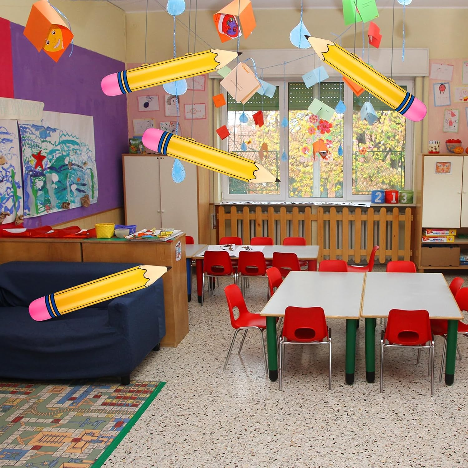 Inflatable Balloon Pencil Decoration Large Big Huge Giant Size Jumbo Birthday First Day Back to School Classroom Graduation Party Favor Supply Blow up Crazy Novelty Decor Bulk Props Kid Pack Set Kit image number 3