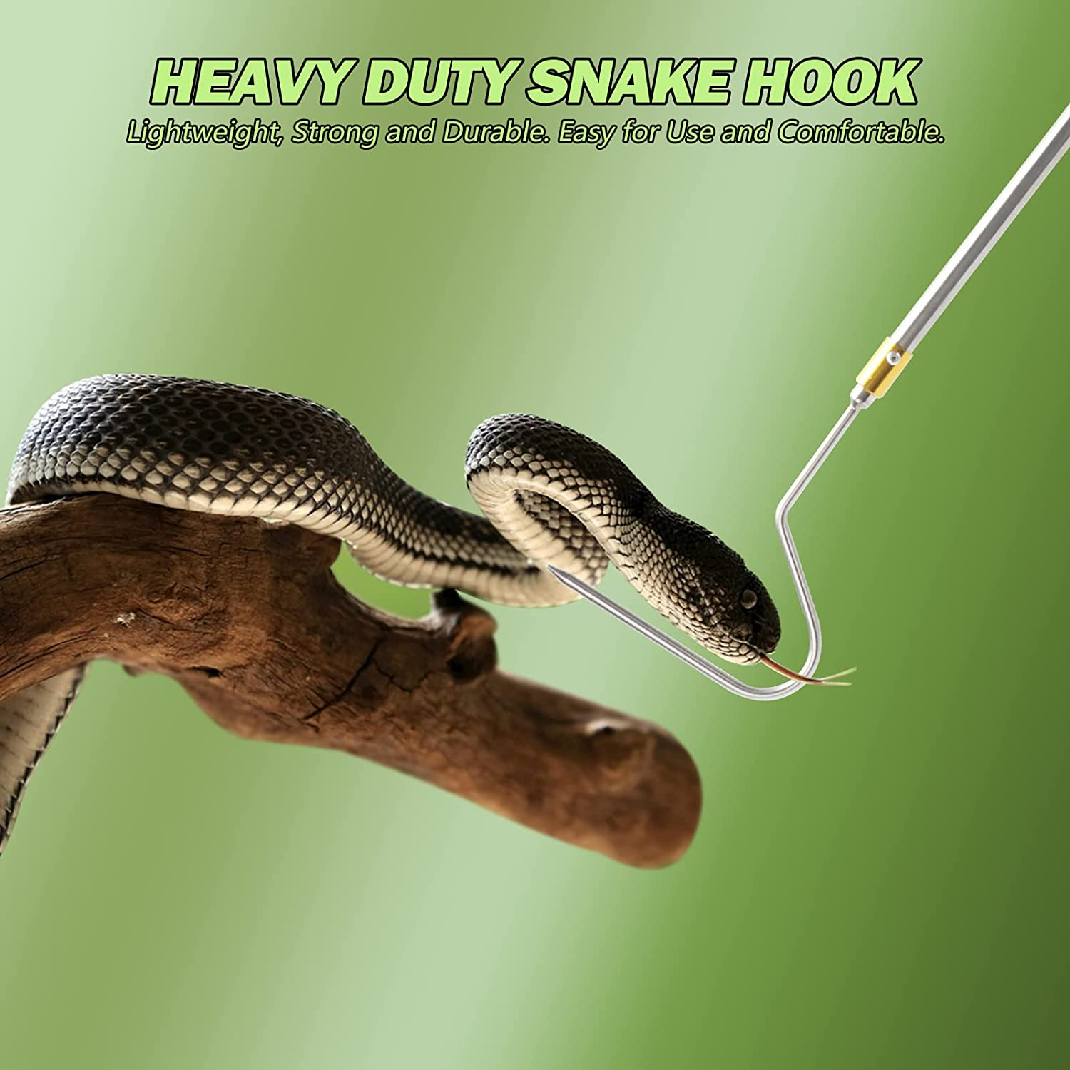 Yorikyas 64 Inch Snake Catcher Hook Stick Tongs Grabber Handling Tool Kit for Rattlesnakes Python Copperhead Removal image number 6