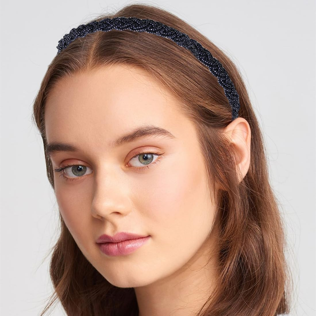 YUZNA Braided Headband Dark Blue for Women Costume Hair Accessories Elegant for Dirndl Oktoberfest Accessories