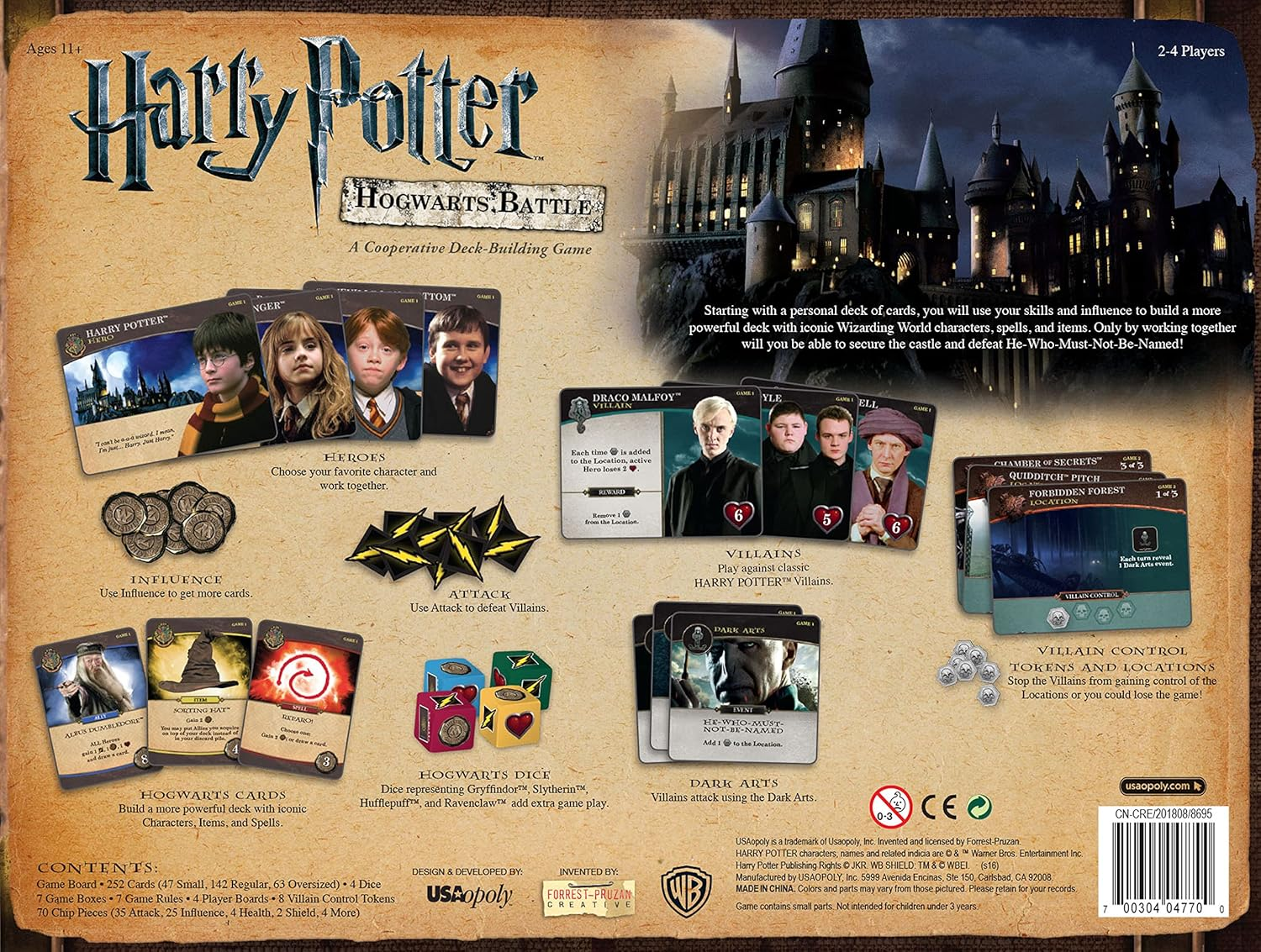 Usaopoly Current Edition Harry Potter Hogwarts Battle a Cooperative Deck Building Game Board Game image number 6
