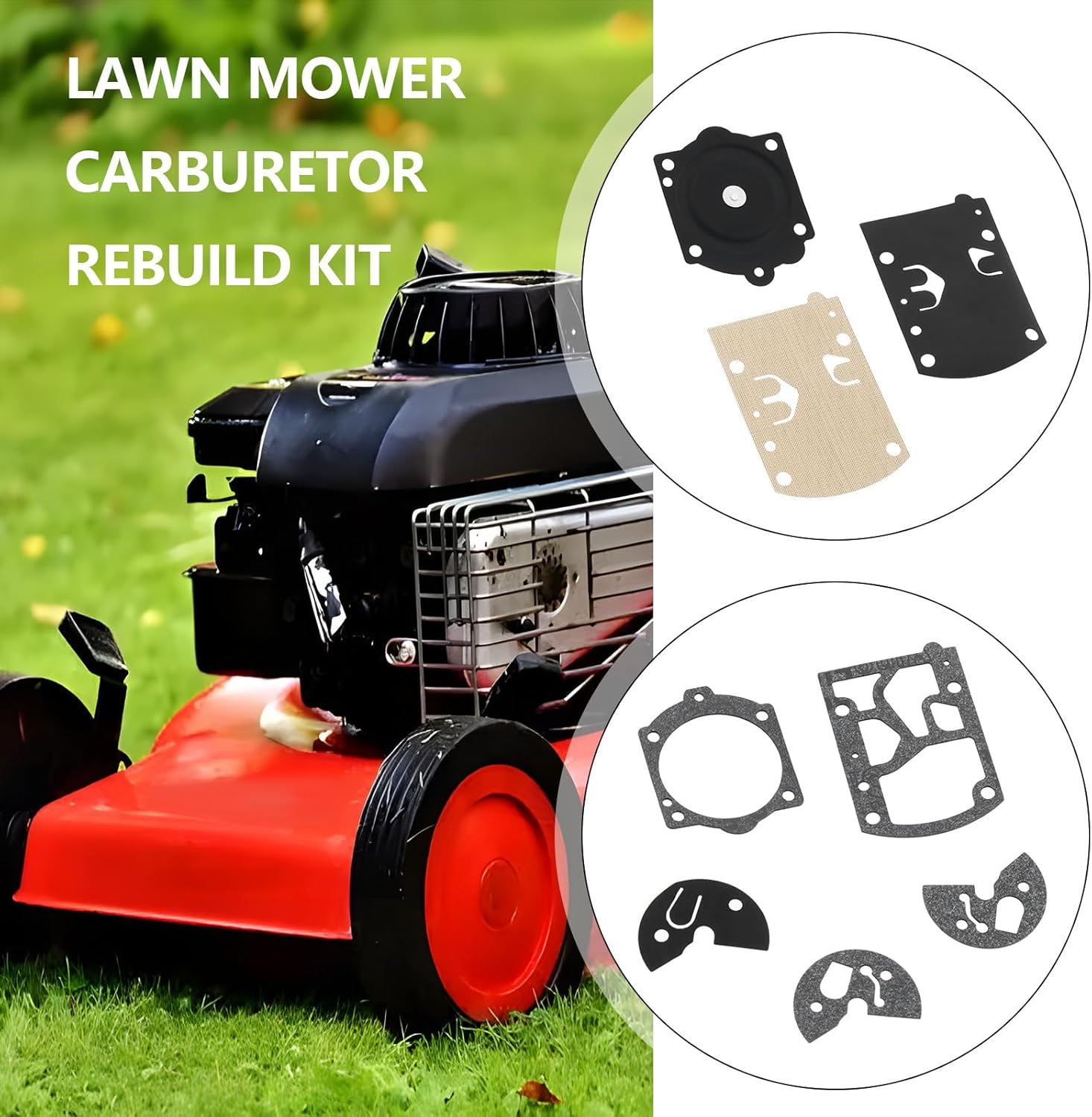 YINETTECH 1 Set Lawn Mower Carb Rebuild Kit Compatible with Walbro WB37 K10-WB WB-2 WB-3 WB-5 WB-26 Compatible with Paramotor Compatible with Husqvarna image number 2